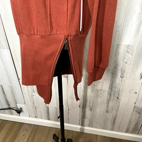 NWT Young Fabulous & Broke Turtleneck Sweatshirt Dress Orange Asymmetric Size XS - Picture 9 of 12